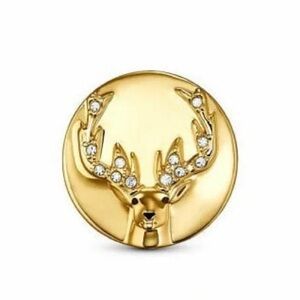 ✨NEW Swarovski Stag Gold Pin / Brooch with Crystal Accents